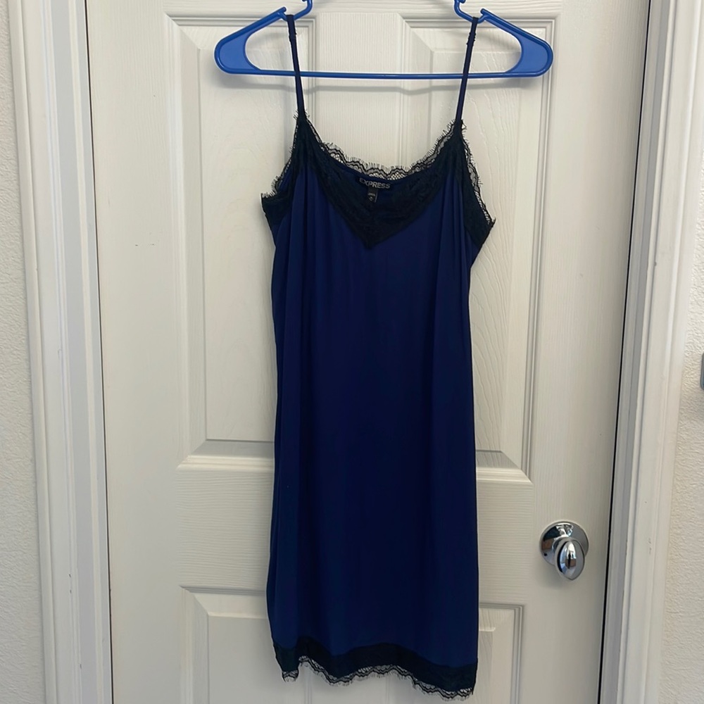 Express blue slip dress